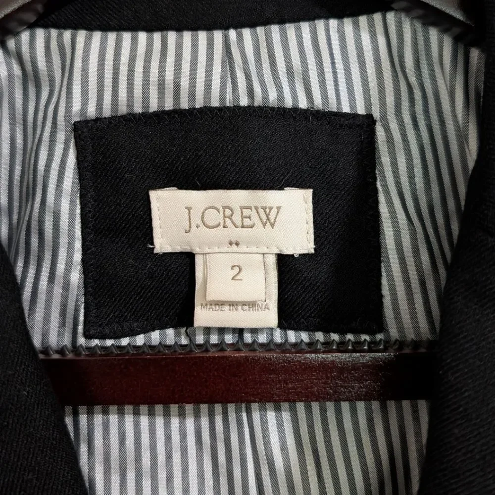 J.Crew Schoolboy Blazer in Black - Gold Crest Buttons - Size 2
